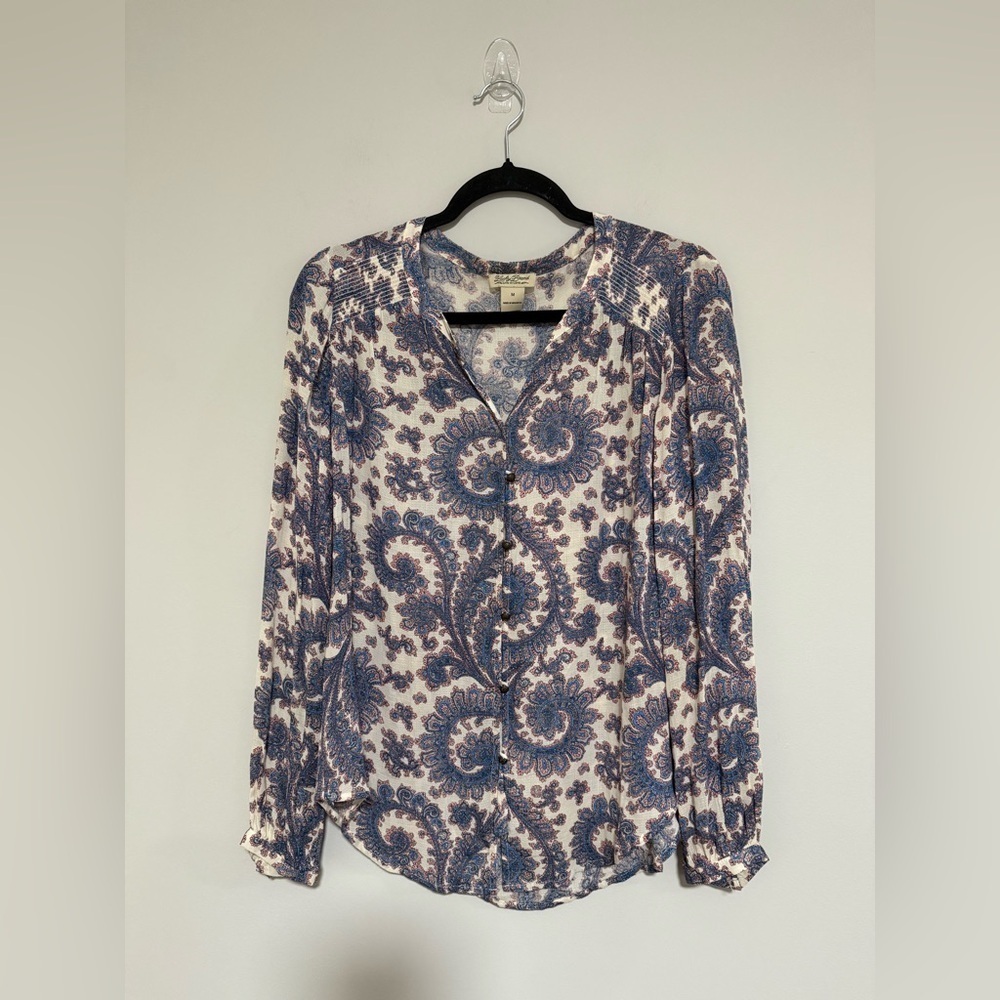 Lucky Brand Set of 2 Lightweight Floral Paisley Long Sleeve Tops Size Medium - Picture 10 of 16